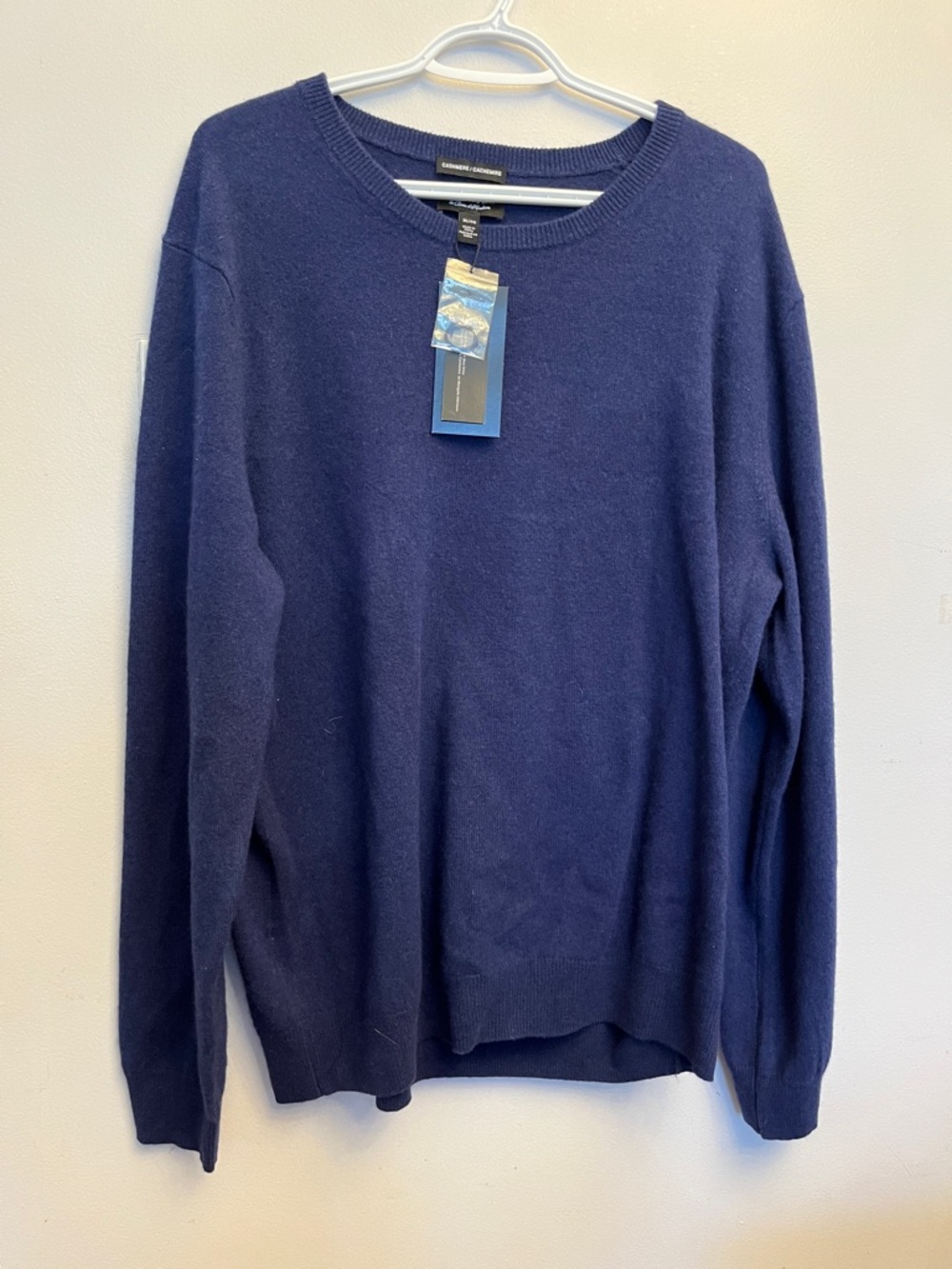 Cashmere Navy Crewneck Sweater